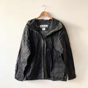 NEW Columbia Charcoal Hooded Rain Jacket
